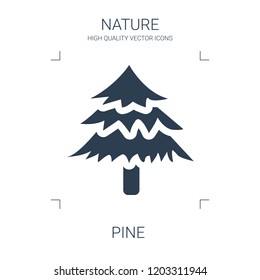 high quality filled pine icon on white background. from nature collection flat trendy vector pine symbol. use for web and mobile