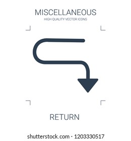 high quality filled return icon on white background. from miscellaneous collection flat trendy vector return symbol. use for web and mobile