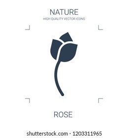 high quality filled rose icon on white background. from nature collection flat trendy vector rose symbol. use for web and mobile