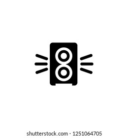 high quality filled speaker icon on white background