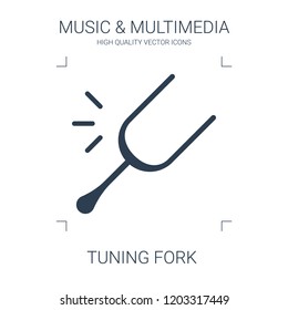 high quality filled tuning fork icon on white background. from music multimedia collection flat trendy vector tuning fork symbol. use for web and mobile