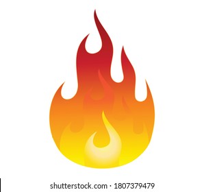 High Quality Fire Emoticon Isolated On Stock Vector (Royalty Free ...