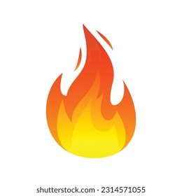 High quality fire emoticon isolated on white background. Fire emoji vector illustration. Lit icon.