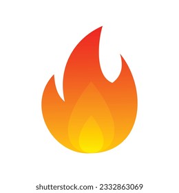 Ilustración vectorial de icono de fuego aislada en fondo blanco.