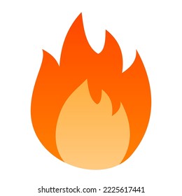High quality fire.Fire flames sign. Red flame.Isolated on white background.Vector flat illustration.