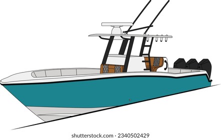 High quality fishing boat vector and illustration