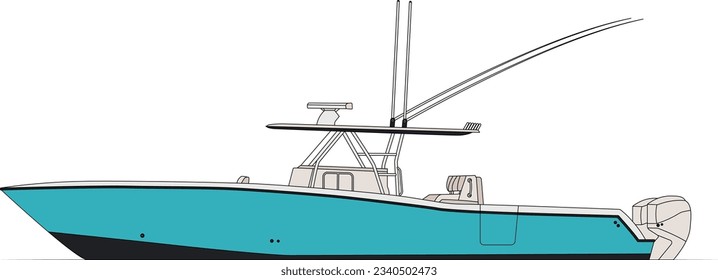 High quality fishing boat vector and illustration