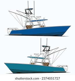  High quality Fishing boat vector for Sea Which is printable on various materials.