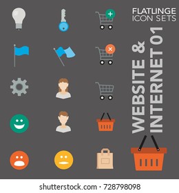 High quality flat colorful icons of website, internet and commerce. Flatlinge are the best pictogram pack unique design for all dimensions and devices. Vector graphic logo symbol and website content.