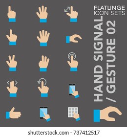 High quality flat colorful icons of hand signal and finger gesture. Flatlinge are the best pictogram pack unique design for all dimensions and devices. Vector graphic logo symbol and website content.