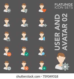 High quality flat colorful icons of user, head and people face. Flatlinge are the best color pictogram pack unique design for all dimensions and devices. Vector graphic logo symbol and website content