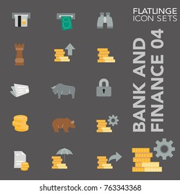 High quality flat colorful icons of bank, finance, economy. Flatlinge are the best colored pictogram pack unique design for all dimensions and devices. Vector graphic logo symbol and website content