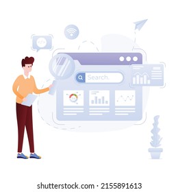 Ilustración plana de alta calidad de SEO local 

