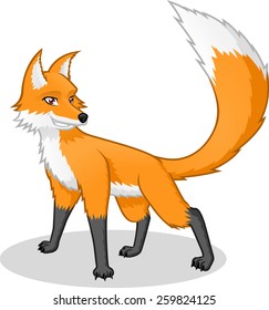 High Quality Fox Vector Cartoon Illustration