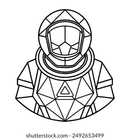 High Quality Geometric Astronaut Vector 