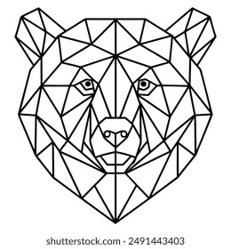 High Quality Geometric Bear Vector