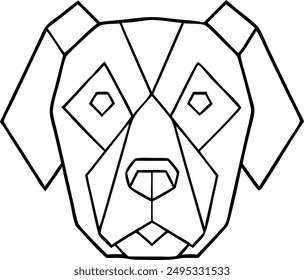 High Quality Geometric Dog Face Vector