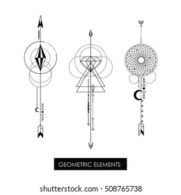High quality geometric element. Sacred geometry. Isolated objects.