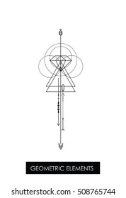 High quality geometric element. Sacred geometry. Isolated objects.