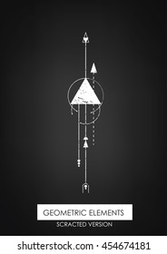 High quality geometric element. Scrathed version. Sacred geometry. Isolated objects.
