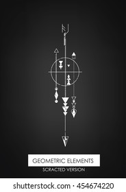 High quality geometric element. Scrathed version. Sacred geometry. Isolated objects.
