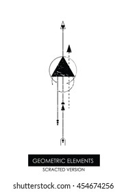 High quality geometric element. Scrathed version. Sacred geometry. Isolated objects.
