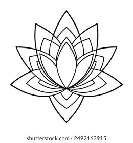 High Quality Geometric Lotus Vector