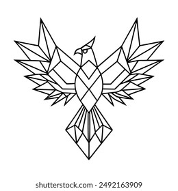 High Quality Geometric Phoenix Vector