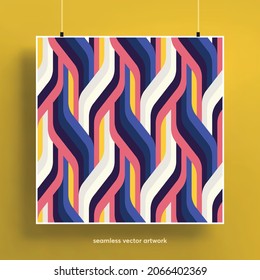 High quality geometric seamless pattern background. Colorful trendy template for background, layout or poster. Colorful floral shapes. Vector illustration seamless pattern.