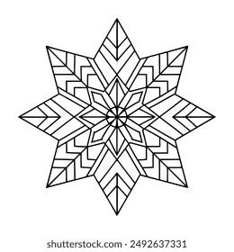 High Quality Geometric Snow Flake  Vector