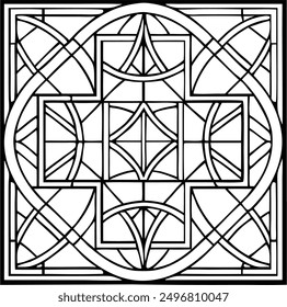 High Quality Geometric Stained Glass Design Vector