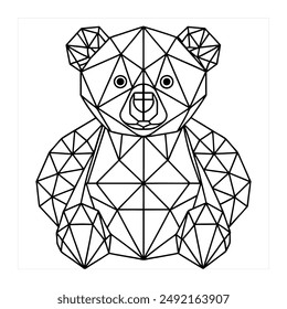 High Quality Geometric Teddy Bear Vector