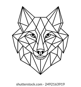 High Quality Geometric Wolf Vector