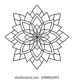 High Quality Geometrical Flower Pattern Vector