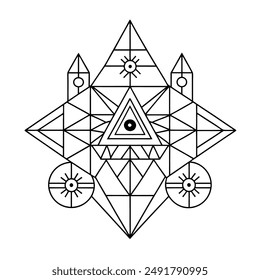 High Quality Geometrical illuminati 
 Pyramid Vector 