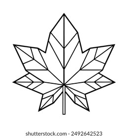 High Quality Geometrical Maple Leaf Vector 