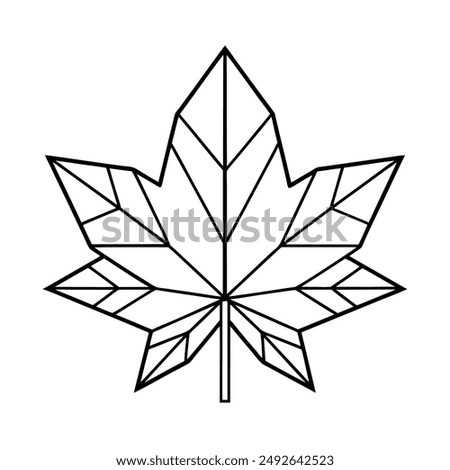 High Quality Geometrical Maple Leaf Vector 