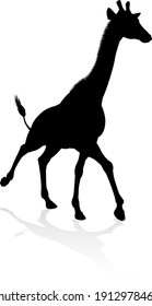 A High Quality Giraffe Animal Silhouette