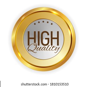 High Quality Golden Label Sign. Vector Illustration EPS10