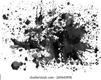 high quality grayscale aquarelle splashes