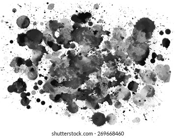 high quality grayscale aquarelle splashes