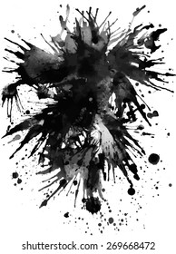 high quality grayscale aquarelle splashes