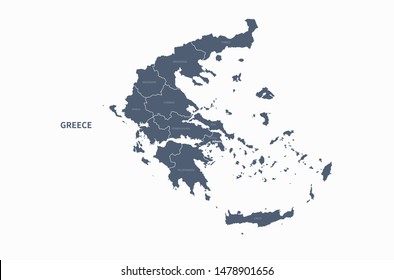 High Quality Greece Vector Map Of World