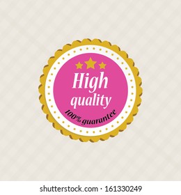 High Quality guarantee pink label, sticker vintage style -  vector illustration.