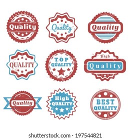 High quality guarantee stickers - value certificate marks. Quality stamp for your product.
