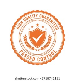 High quality guaranteed passed control badge Vector