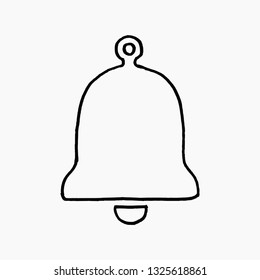 High quality hand drawn doodle vector illustration of a bell icon isolated on white background