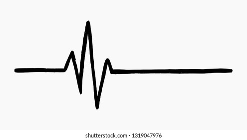 High quality hand drawn vector illustration of the music wave isolated on white background