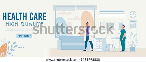 High Quality Healthcare Information Flat Banner Stock Vector