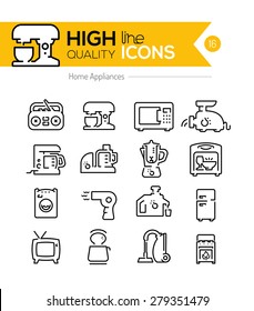 High Quality Home appliances line icons